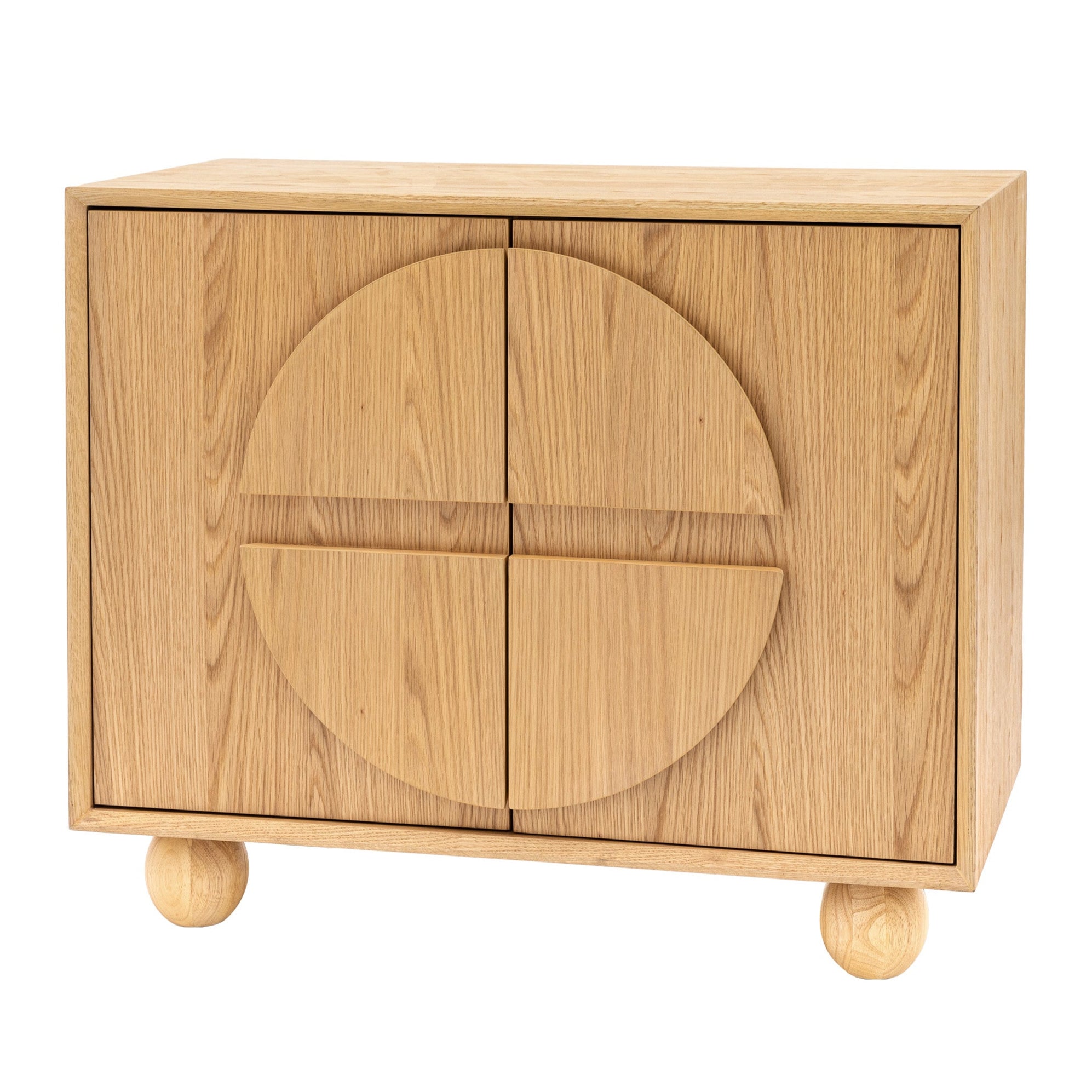 Sirena Geometric Natural Oak Wood Sideboard | Small